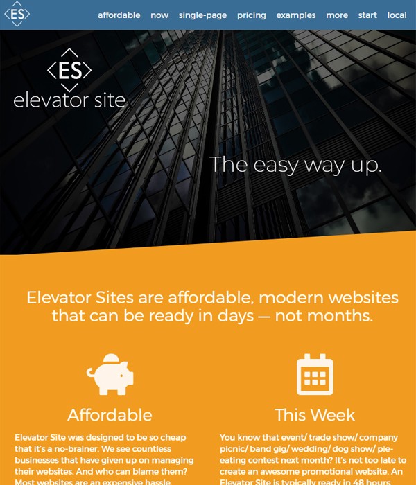 Elevator Site Budget Websites